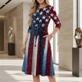thumbnail image 4 of BOMYJESK Maxi Dresses for Women 250th Anniversary Stars Stripes Midi Dresses Boho Independence Day 4th Of July 2026 Summer Dresses Elegant Classy Evening Dress for Party Deep Red 2XL, 4 of 7