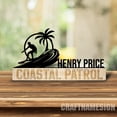 thumbnail image 2 of Craftnamesign Custom Wooden Boy Surfing Desk Name Plate, Surfer Metal Nameplate for desk, 2 of 5
