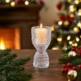 thumbnail image 5 of Small Wine Glass Candle Holder, 3.9-Inch Clear Glass Candlestick for Taper Candles, Desktop Decor for Table, Mantel or Gift Clear, 5 of 6