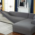 thumbnail image 1 of Housse de Sofa en L Extensible et Durable pour 1 2 3 4 Places (Gris Pâle, 2 Places), 1 of 6