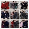 thumbnail image 3 of Pijamas de pareja de manga larga de otoño e invierno, pijamas de mujer de color sólido de terciopelo dorado de talla grande, conjunto de ropa sencilla para el hogar, 3 of 6