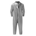 thumbnail image 5 of Womens One Piece Jumpsuits Zip-Up Pajamas Casual Hooded Onesies Long Sleeve Jogger Playsuits Loungewear with Pockets Gray, S, 5 of 7