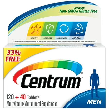 Centrum Men Tablet BONUS 160 Ct 33% Multivitamin / Multimineral Supplement,Vitamin D3
