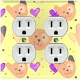 thumbnail image 1 of Metal Light Switch Wall Plate Outlet Cover (Bear Sky Yellow Heart Clouds - Double Duplex), 1 of 2