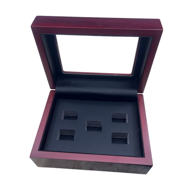Vitrina para anillos de campeonato, anillos de premio, recuerdos para aficionados, soporte para anillos 5 hoyos