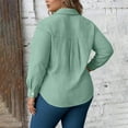 thumbnail image 5 of Horkkom Plus Size Tops for Women Solid Color Long Sleeve Button Down Shirts Trendy Casual Loose Blouses with Pocket XXXXL, 5 of 7