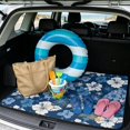 thumbnail image 2 of Yuyamidu Blue Hibiscus Car Trunk Mat, 29 x 39 Inch Universal Fit All Weather Cargo Liner, Non-Slip Rear Trunk Mat, Stain Resistant Machine Washable Auto Interior Accessory, 2 of 7