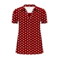 thumbnail image 5 of Mifsaly Womens Collared V Neck Short Sleeve Tops Summer Casual Polka Dot Print Shirts Slim Fit Work Office Blouse 2026 M, 5 of 5