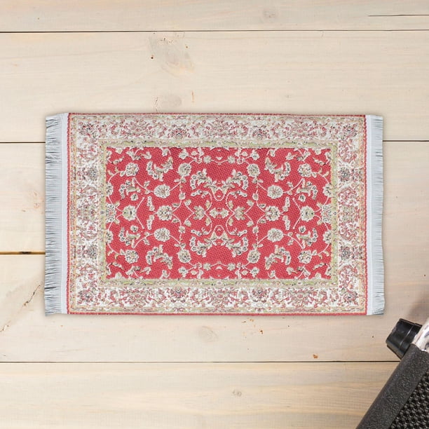 Mobilier Poupée Réaliste Tapis Maison Poupée 5 Pièces - Imprimé Floral 1/12 Miniature Accessoire Miniature Maison