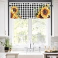 thumbnail image 5 of Pastoral Sunflower Valances for Windows Country Floral Plants Black Buffalo Plaid Rod Pocket Curtain Valance Window Treatment Short Curtains for Kitchen Living Room, 58"x16", 5 of 5