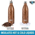 thumbnail image 3 of Hydration Nation Stainless Steel Water Bottle Double Wall Insulated - Wood Grain 34oz, 3 of 6