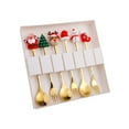 thumbnail image 4 of GROWTH TANK 6 Pieces Christmas Cutlery Reusable Tableware for Restaurant Ice Cream Party B, 4 of 9