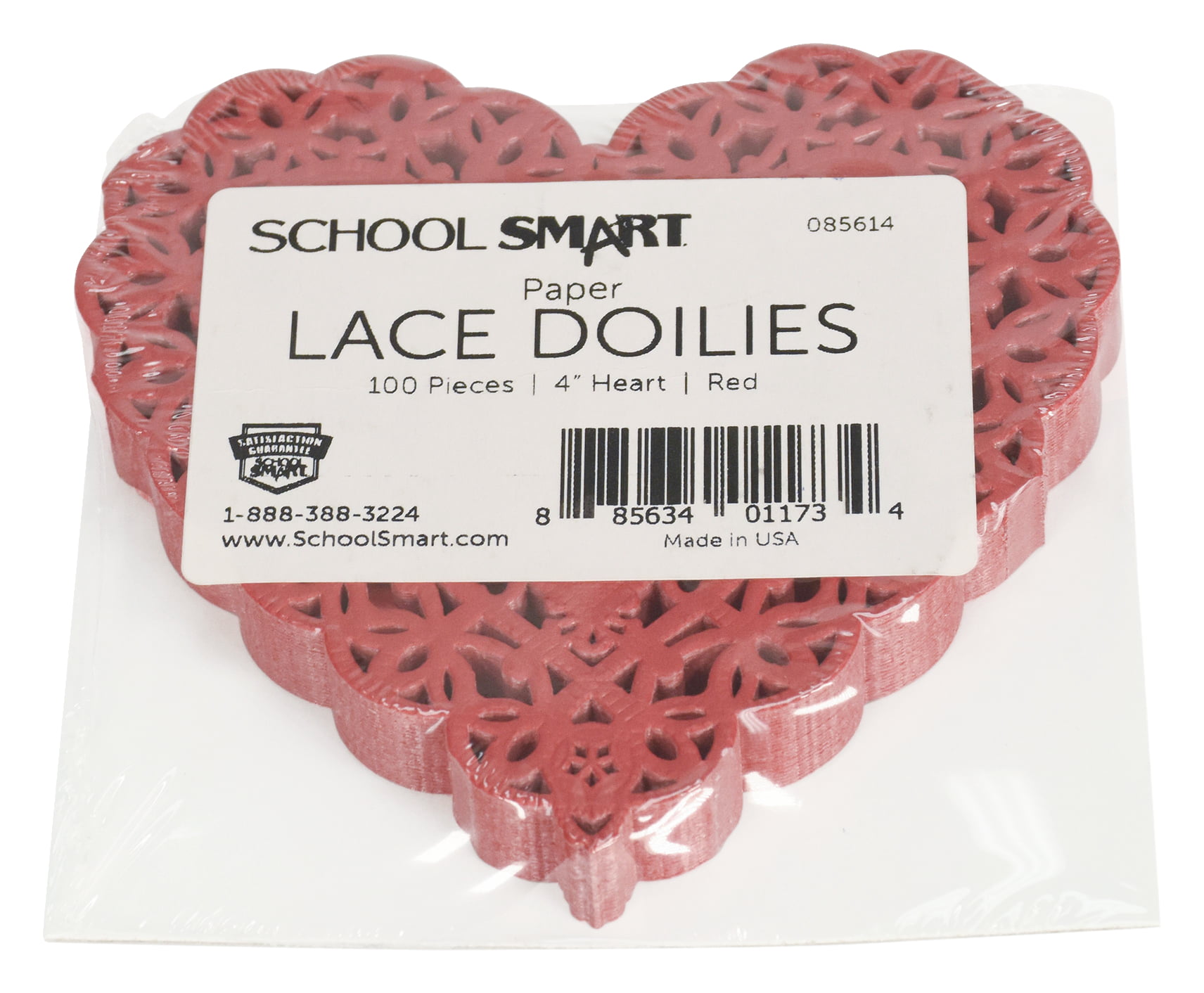 School Smart Paper Die-cut Heart Lace Doily, 4 Inches, Assorted Color, Pack  Of 100 : Target