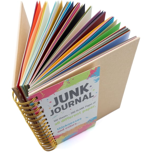 Junk Journal, 8.5x5.5'' Half Letter, 100 Unique Sheets 200 Pages, Journals
