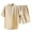 Khaki, variant on PBNBP Men Linen Suits 2 Piece Tracksuit Crewneck Short Sleeve Buttons Shirts Elastic Drawstring Shorts Outfits Sports Wear Summer Yoga Tracksuits