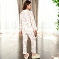 thumbnail image 5 of Women's Toile Print Button-Up Long Pajama Set - Small, Pink, 5 of 6