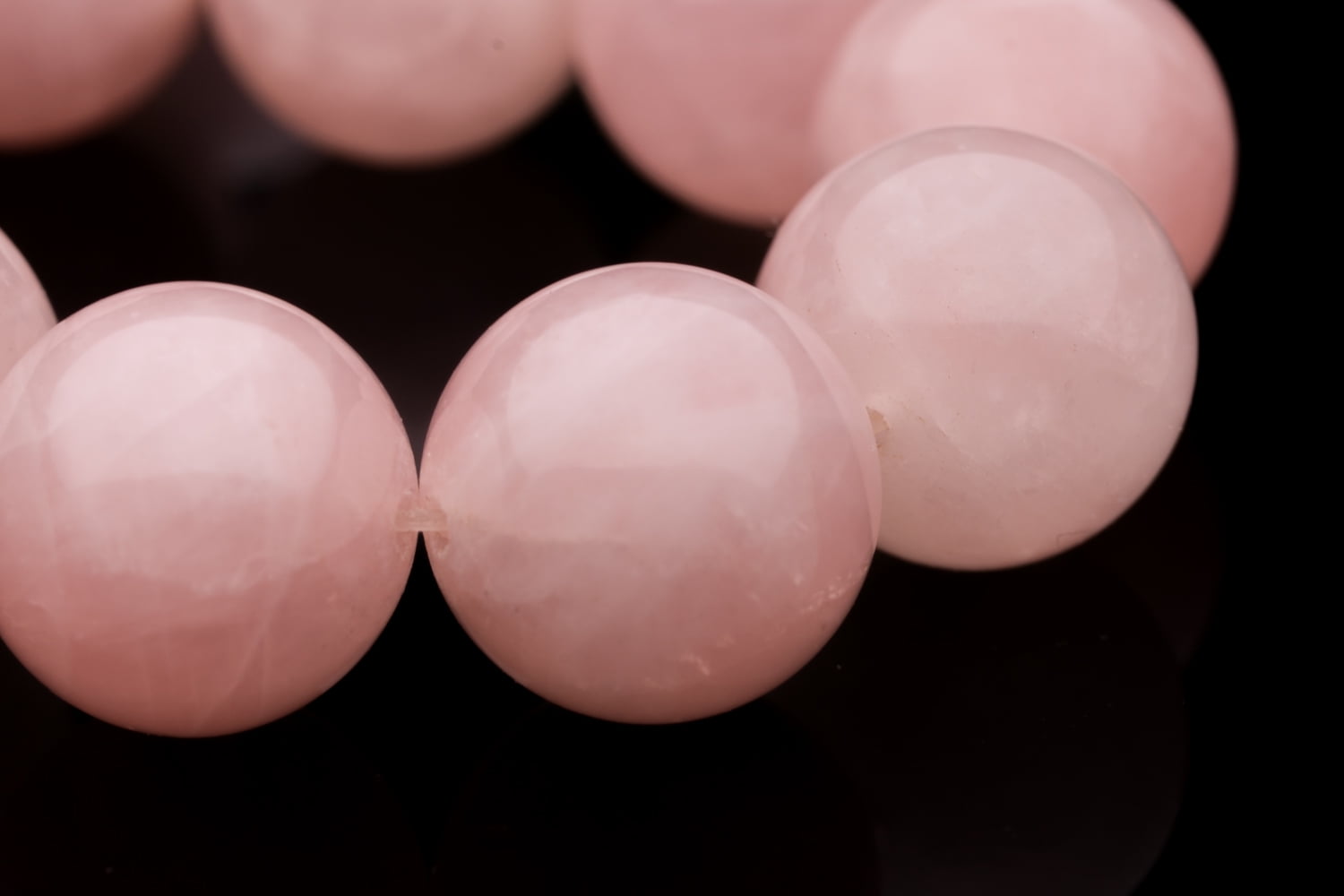 Round Shaped Rose Quartz Crystal Beads Semi Precious Gemstones Size
