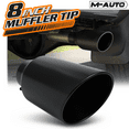 thumbnail image 2 of M-AUTO 5Inch Inlet 8Inch Outlet Stainless Steel 15"Exhaust Muffler Tip Straight-Through Slant Cut Roll Tip,Black, 2 of 10