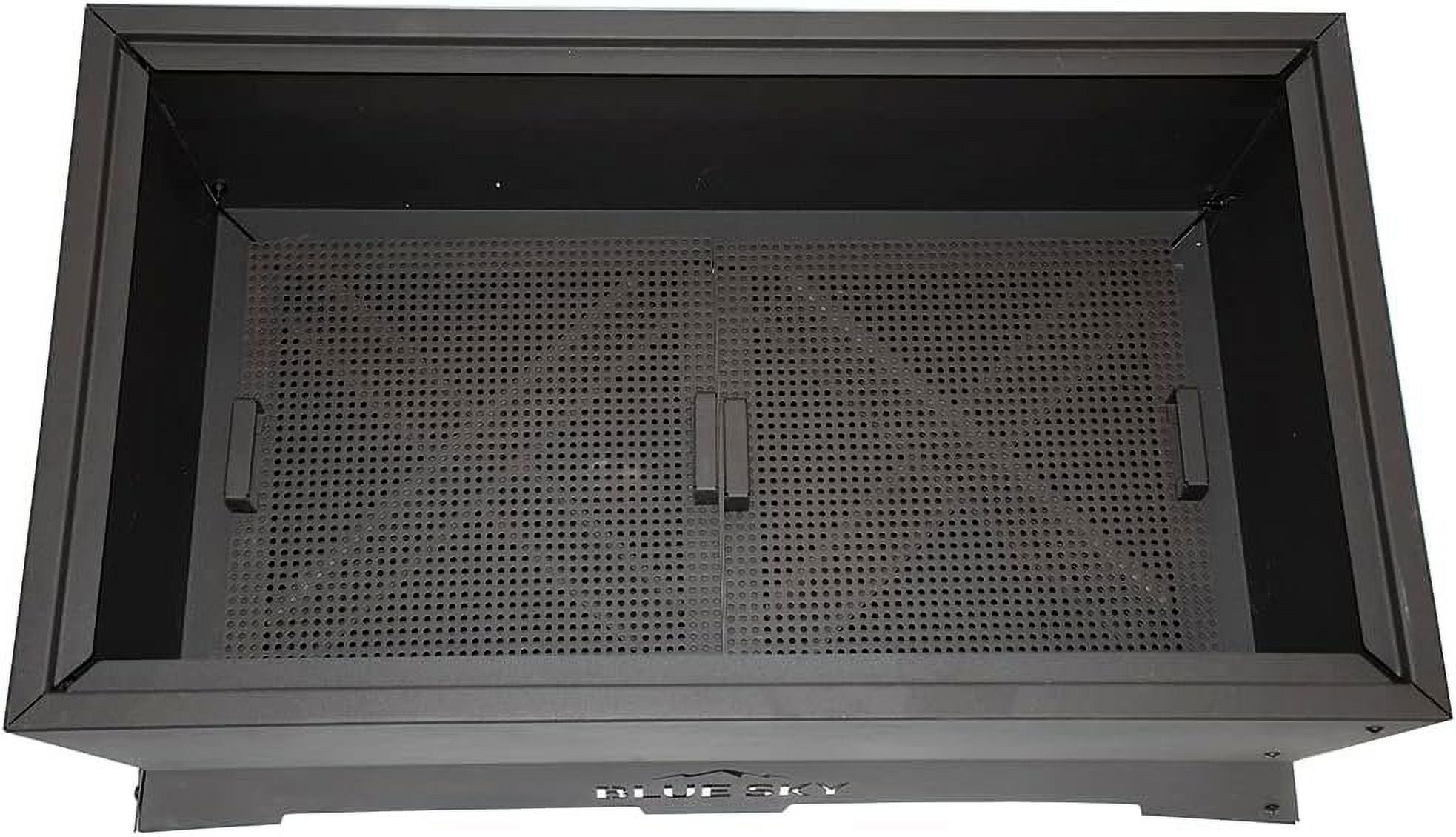 Blue Sky Outdoor Living Rectangle Peak Smokeless Patio Fire Pit, Dual Lift-Out Ash Catches, Black