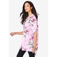 thumbnail image 4 of Roaman's Women's Plus Size Pintuck Tunic Blouse – Y-Neck & Roll-Tab Sleeves, 4 of 6