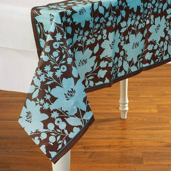 Various Paper Tablecloth, Floral, Cocoa, 1 Count