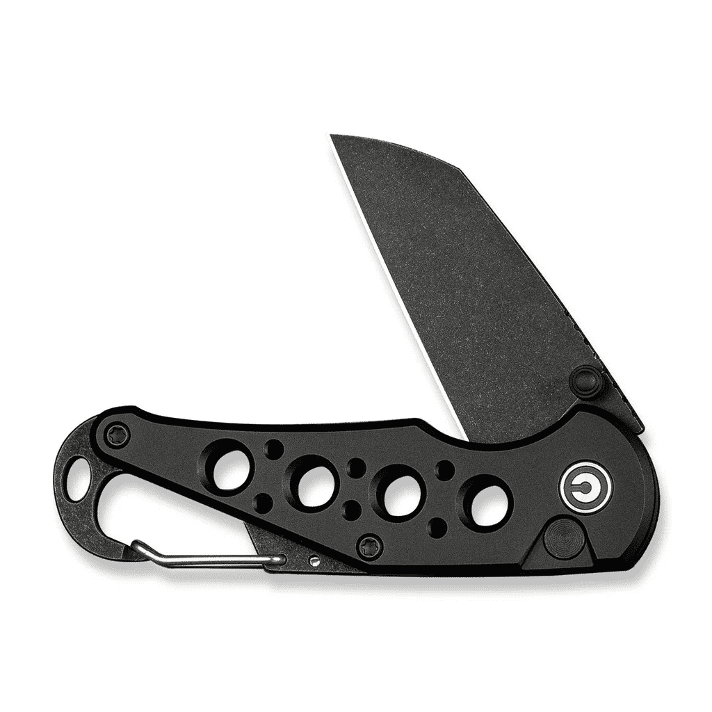 CIVIVI Pragma Folding Knife, Pocket Knife Multitool with Carabiner, Bottle Opener, 2.2" Nitro-V Blade Aluminum Handle, Ideal Gift for Men Women C23062B-1 (Black)
