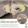 thumbnail image 4 of Small Round Metal End Table, 14.96" Vintage Pedestal Accent Table for Small Spaces, Living Room, Bedroom, 4 of 8