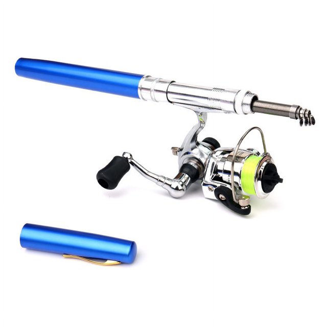 Mini Pen Fishing Pole Kit With Spinning Reel Combo Kit Collapsible Fishing Rod Pen Fishing Rod And Reel Combo, Collapsible Pocket Telescopic Fishing Rod