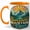 Orange, variant on Sunshine Mountains Peace Coffee Mug, Vintage Mountain Badge Mug, Outdoor Hiking Birthday Christmas Gift, Retro Lake Pine Forest Quote Art, 11 oz White Ceramic Coffee Cup for Tea