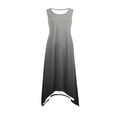thumbnail image 4 of UPPADA Women's Hankerchief Hem Maxi Tank Dresses Summer Loose Fit Sleeveless Crew Neck Sundress Casual Ruffle A-Line Boho Dress 's Gray,XXL, 4 of 7