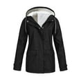 thumbnail image 2 of Hooded Woman Jacket Waterproof Rain Coat Windbreaker Outdoor Snow Ski Hooded Black S, 2 of 4