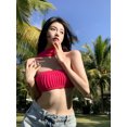 thumbnail image 1 of VISgogo mujeres de punto cuello Halter Bandeau Tops verano Color sólido sin mangas espalda descubierta Crop Tops Party Club Wear VISgogo moda, 1 of 2
