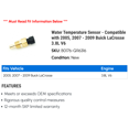 thumbnail image 2 of Water Temperature Sensor - Compatible with 2005, 2007 - 2009 Buick LaCrosse 3.8L V6 2008, 2 of 2