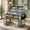 Rustic Brown and Black, variant on Demi Bonn L-Shaped Gaming Desk, Charging Station, Storage Bag, with LED Lights and Power Outlets-Black