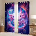 thumbnail image 2 of jejeloiu Kawaii Axolotl Black Out Curtains,Galaxy Starry Sky Curtains Pack of 2 (42x63 Each) For Girls Women, 2 of 6