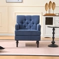 thumbnail image 2 of CQSXDA Mid Century Modern Accent Chair with Studded Details and  Corduroy for Living Room Decor, Blue, 2 of 9