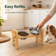 thumbnail image 6 of Raised Cat Bowl Stand, Dinosam  Elevated Cat Bowls, 6 Heights Adjustable Elevated Dog Bowls with 10oz 2 Stainless Steel, Adjusts to Heights 2.95"-6.89", 6 of 9