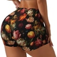 thumbnail image 2 of Sigee Colorful Tulips Print Women's High Waist Workout Shorts - Squat Proof, Tummy Control, Yoga and Gym Activewear-, 2 of 9