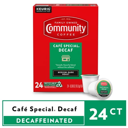 Community Coffee Café Special® Decaf Pods for Keurig K-cups 24 Count ( BB 30 MAR 2027)