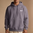 thumbnail image 4 of TKKCS Mens Pullover Hoodie with Kangaroo Pocket- Casual Loose Fit Long Sleeve Drawstring Soft Hooded Sweatshirt Dark Gray Size S, 4 of 7