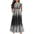 thumbnail image 1 of Shorts pour Fille, Robe à Manches Courtes, Mode Été Nouvelle Robe à Manches Courtes Col Rond Couleur Unie, 1 of 5