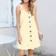 thumbnail image 3 of Camisón de poliéster para mujer, vestido de tirantes con cuello en V y botones para vacaciones de primavera y verano., 3 of 7