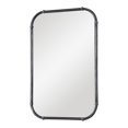 thumbnail image 2 of Benjara BM239347 37 in. Rectangular Wall Mirror with Rings Accent, Gray, 2 of 5