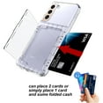 thumbnail image 2 of Galaxy S22 Plus Card Holder Wallet Case,Dteck Shockproof Rubber Hybrid PC Dual Layer Cover Lightweight Protective Back Phone Case for Samsung Galaxy S22+ 5G,Clear, 2 of 5