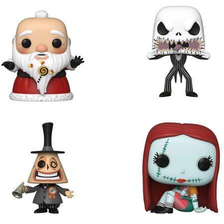 Funko POP! Disney Night Before Christmas Collectors Set - Sandy Claws, Sally Sewing, Mayor with Megaphone (Possible Limited Chase Edition), Jack Scary Face