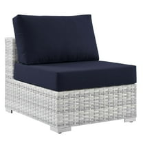 Modway Convene Outdoor Patio Armless Chair in Light Gray Navy