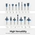 Hiltex 10100 15Piece Tungsten Carbide Router Bit Set