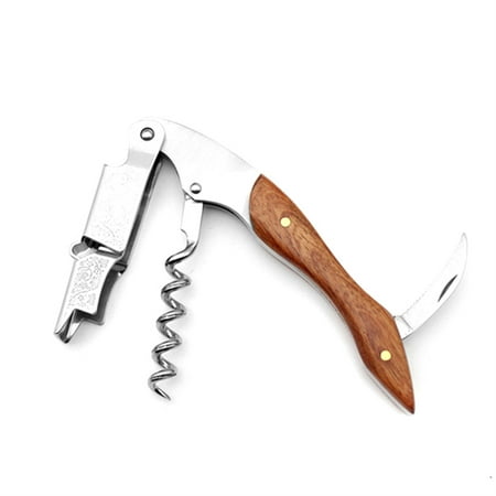

Foldable Waiters Corkscrew Champagne Wine Bottles Opener Steel Bottle Cork Remover Wooden Tap Accessories Home Kitchen