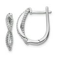 thumbnail image 2 of 14K White Gold Diamond & Twisted Rope Hinged Post Earrings (0.072Ct), 2 of 4