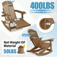 thumbnail image 2 of WINSOON HIPS Outdoor Rocking Chair with Adjustable Backrest and Retractable Ottoman-Set of 4-Teak, 2 of 7